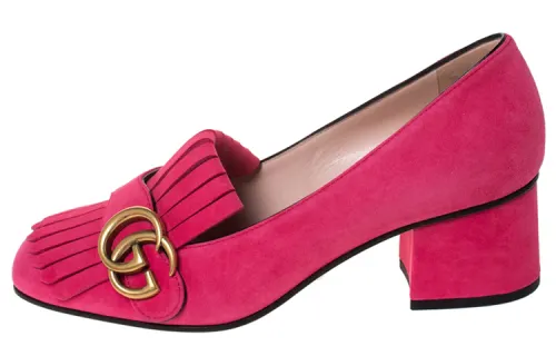 GUCCI Chunky Heel High Heels 5.5cm Women's Pink