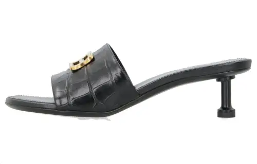 Balenciaga Bb Plaque Embossed Mules Women's