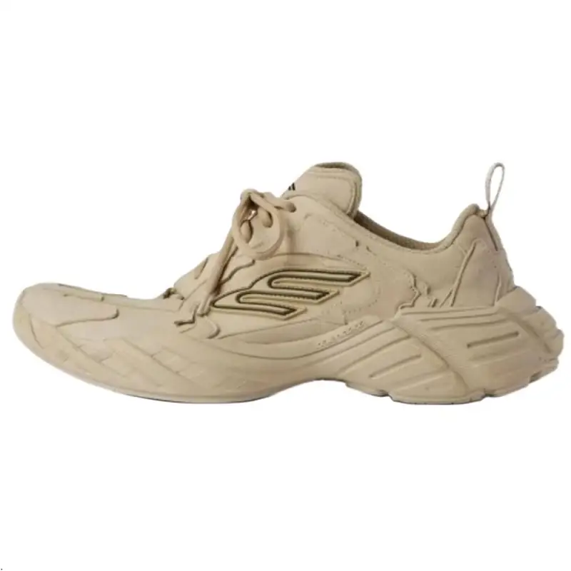 Balenciaga Monday Cow Split Leather Low top Chunky Sneakers Women's Beige