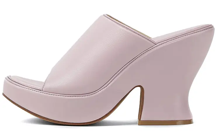 Bottega Veneta Stack Slide Slippers Women's Light Purple