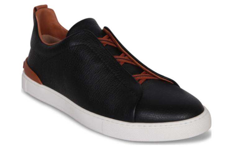 Ermenegildo Zegna Triple Stitch Low top Skateboard Shoes Men's Black