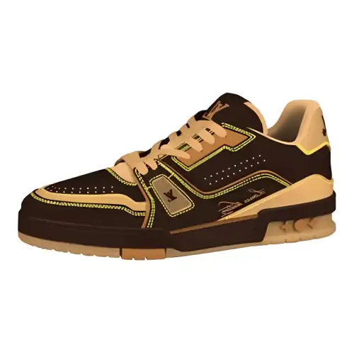 LOUIS VUITTON Trainer Low top Skateboard Shoes Men's Dark Umber