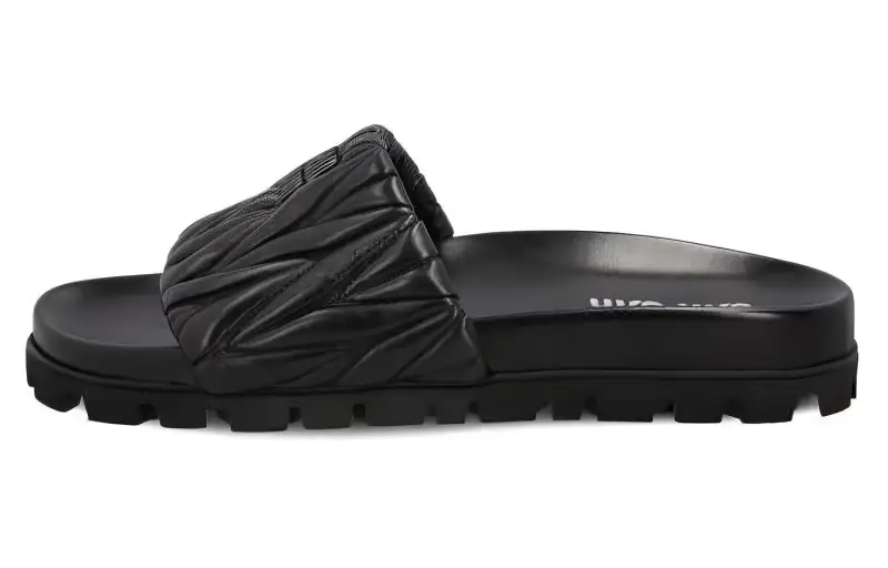 MIU MIU Slide Slippers Women's Black