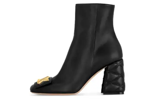 LOUIS VUITTON Shake Sheepskin Ankle Boots 8.5cm Women's Black
