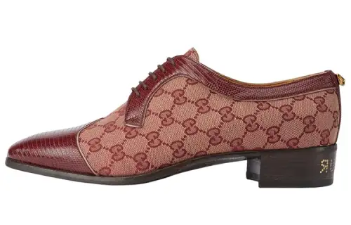 GUCCI Leather Lace-Up Loafers