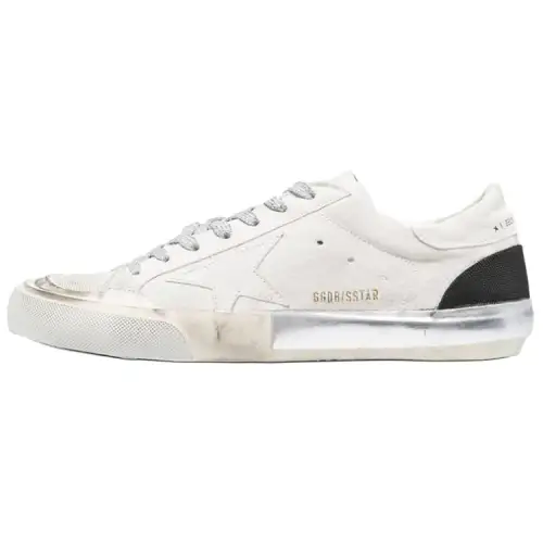 Golden Goose Super Star Low top Skateboard Shoes Men's Gray White