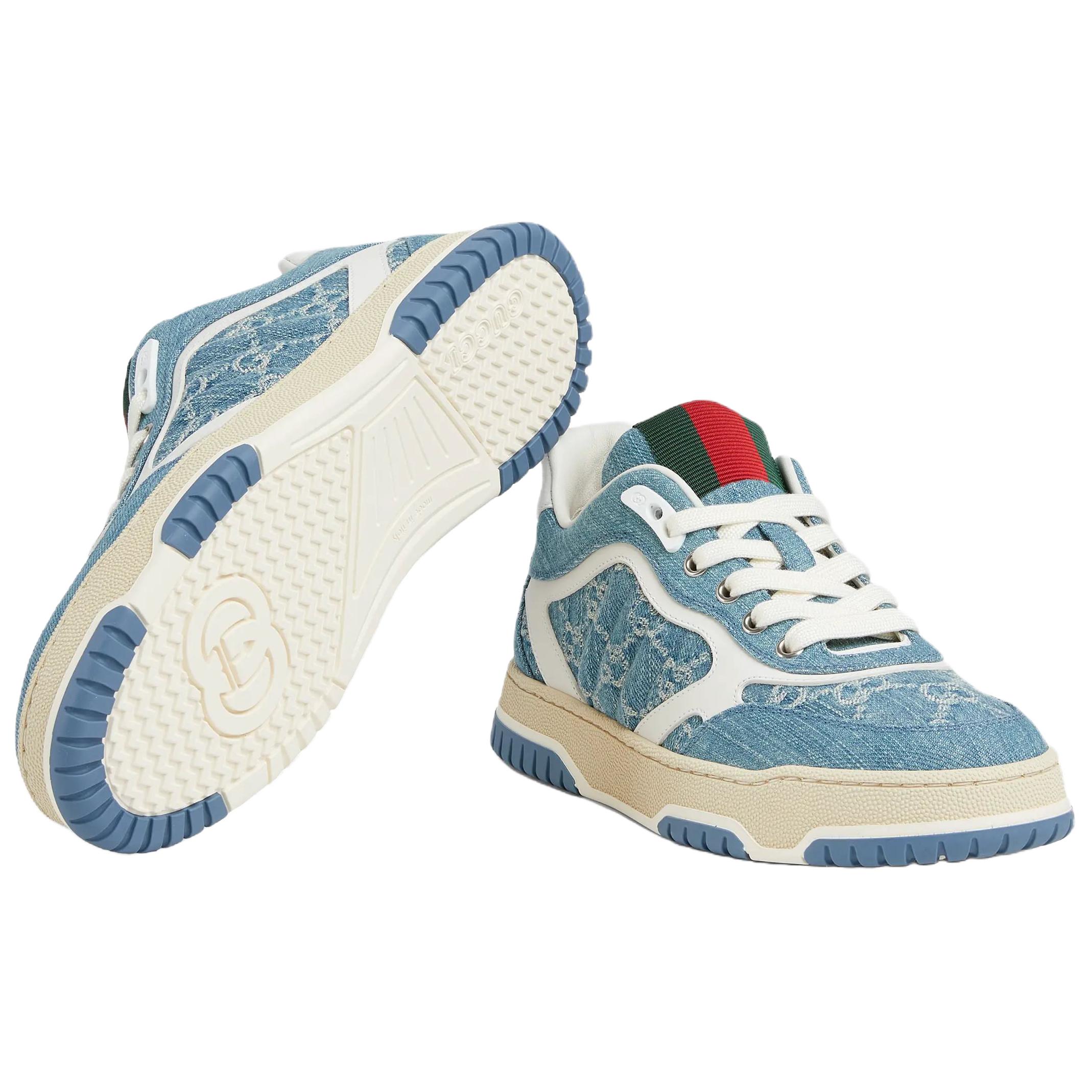 Женские кеды Gucci Re-Web (синий) — фото 6