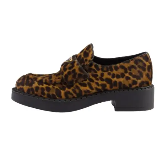 PRADA Chocolate Leather Loafers 5CM Women's Brown