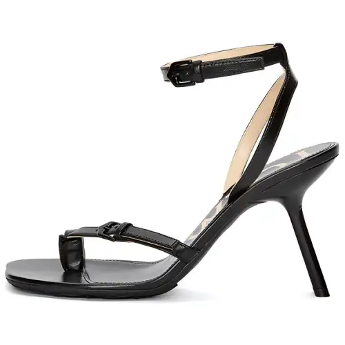 LOEWE Petal Leather One Strap Sandals 9cm Women's Black
