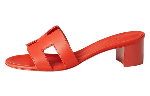 HERMES Oasis Slip on Slide Slippers Women's Red