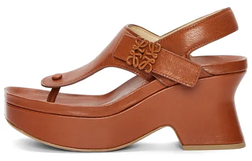 LOEWE Ease 90mm Leather Flatform Sandals