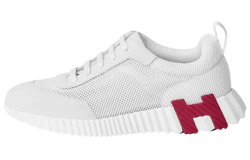 HERMES Bouncing Mesh Low top Sports Casual Shoes Women's White