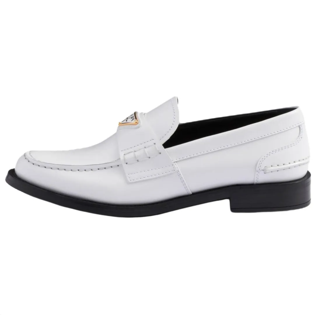 PRADA Leather Loafers Women's White