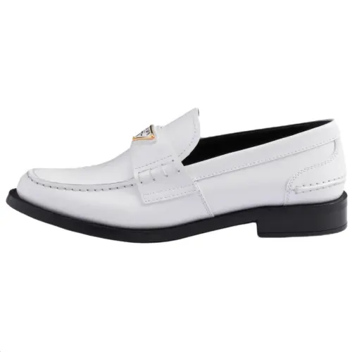 PRADA Leather Loafers Women's White