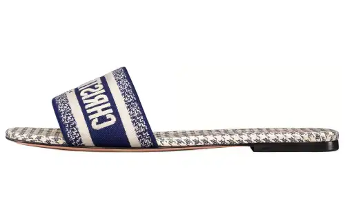 DIOR Dioriviera Slide Slippers Women's Blue Beige