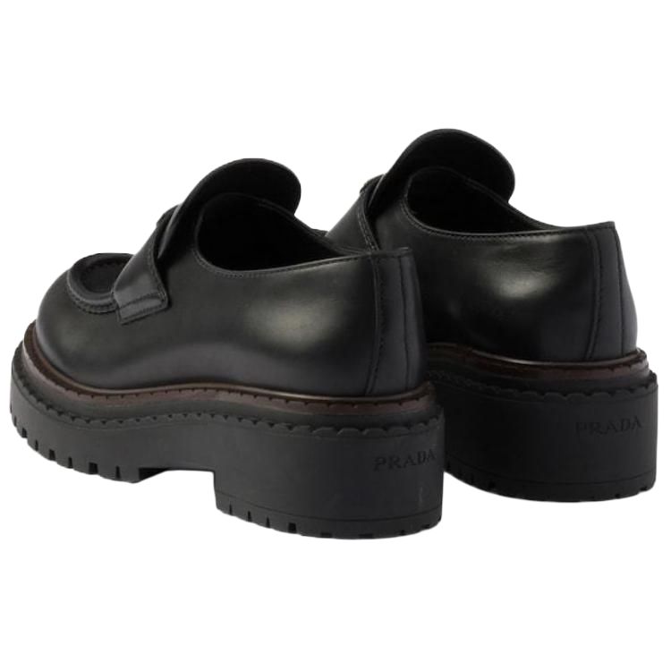PRADA Leather Loafers 5.5cm Women's Black