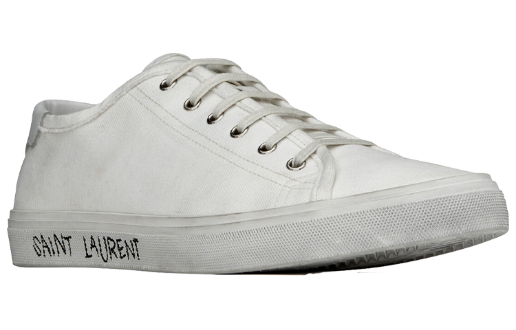 SAINT LAURENT Malibu Distressed Lace-up Sneakers