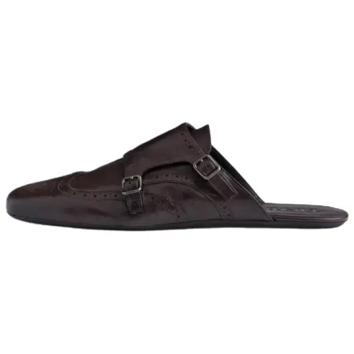 PRADA Double Closed Toe Slippers Men's Ebony