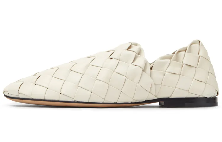 Bottega Veneta Slipper Leather Flat Shoes Women's Sea Salt Color