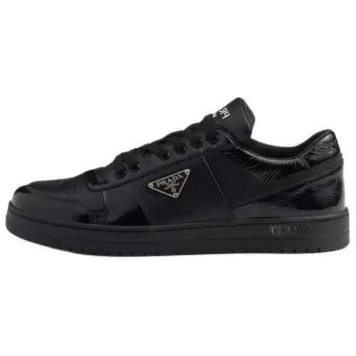 PRADA Downtown Leather Low top Skateboard Shoes Men's Black
