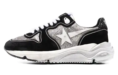 Golden Goose Running Sole Leather Low top Casual Shoes Women's Black