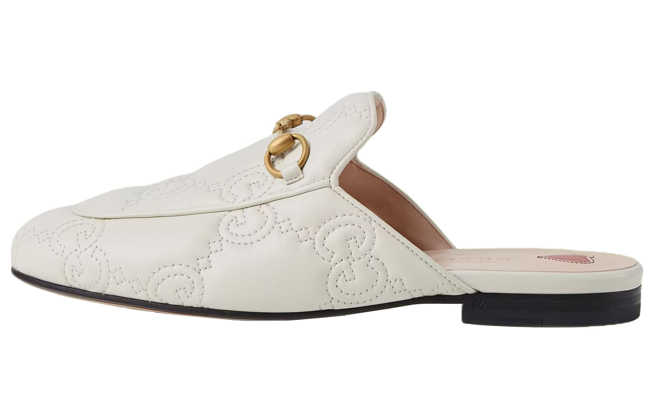 GUCCI Princetown Slipper White Embossed Leather