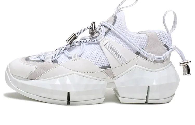 Jimmy Choo Diamond Height Increasing Low top Casual Shoes Women's White