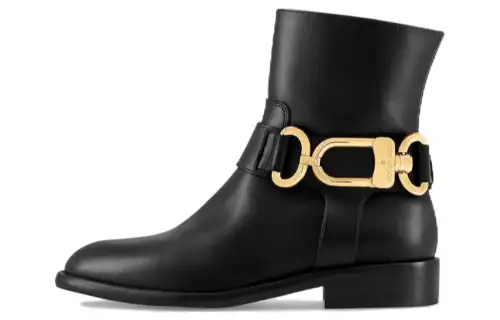 LOUIS VUITTON Westside Cow Leather Ankle Boots Women's Black