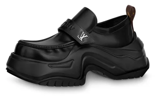 LOUIS VUITTON Archlight 2.0 Platform Leather Casual Loafers Shoes Men's Black