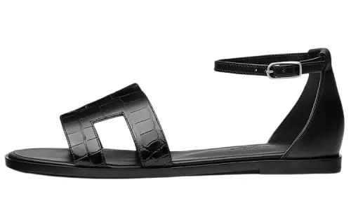 HERMES One Strap Sandals Women's Black