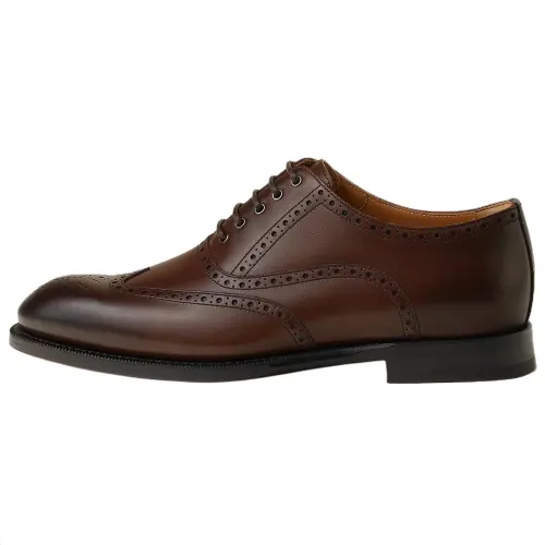 HERMES Kurt Leather Dress Shoes Men's Umber