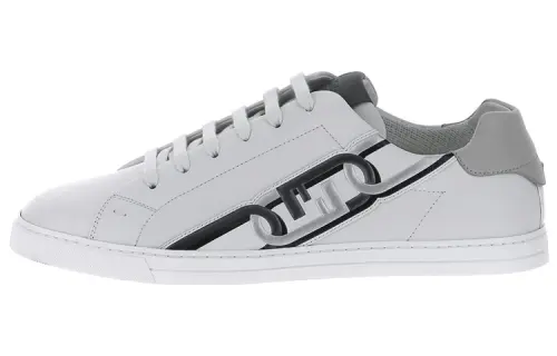FENDI Lace Up Low top Stylish Skateboarding Shoes Men's White