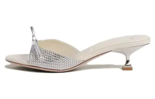 MIU MIU Slide Slippers Women's White