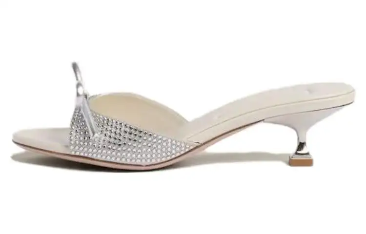 MIU MIU Slide Slippers Women's White