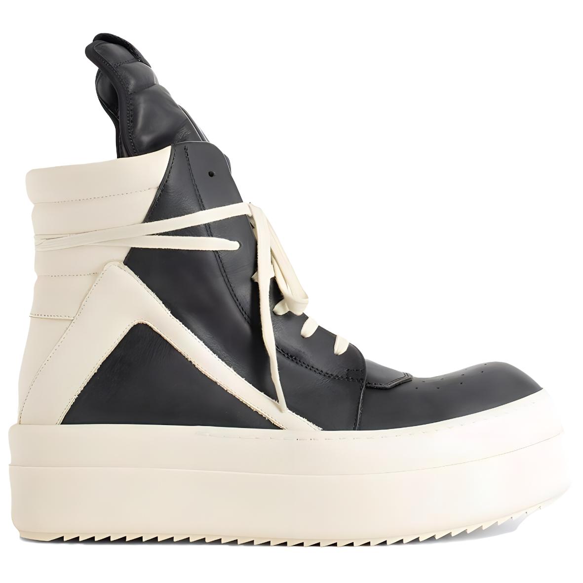 RICK OWENS/RO Leather High top Skateboard Shoes Women's Black
