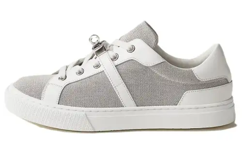 HERMES Day Leather Low top Skateboard Shoes Women's Gray