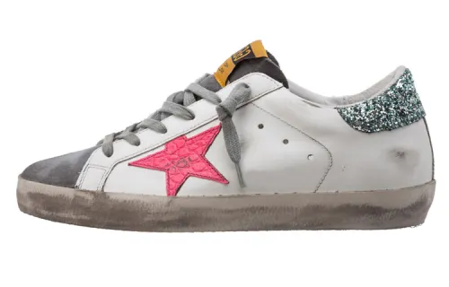 Golden Goose Super Star Low top Skateboard Shoes Women's White Gray Pink