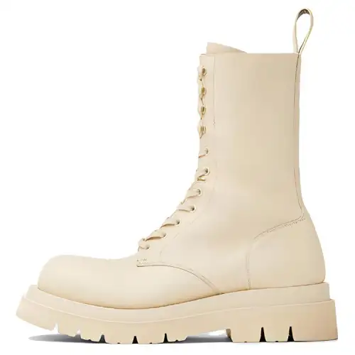 Bottega Veneta Lug Ankle Boots Men's Beige