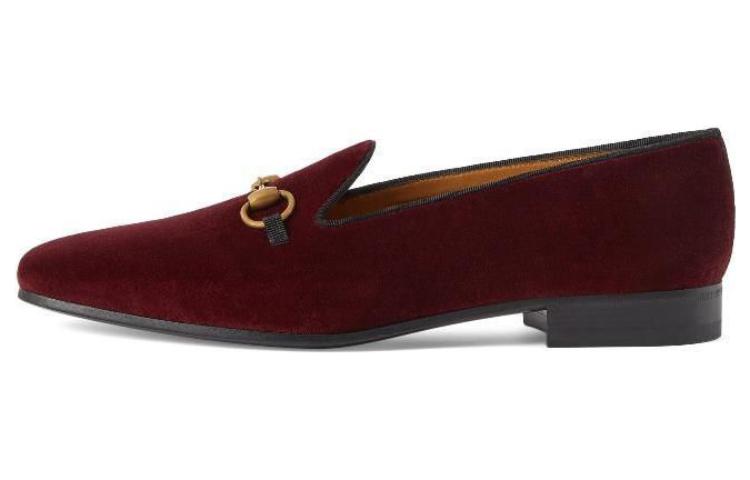 Мужские лоферы Gucci Horsebit (вишнево-бордовые)