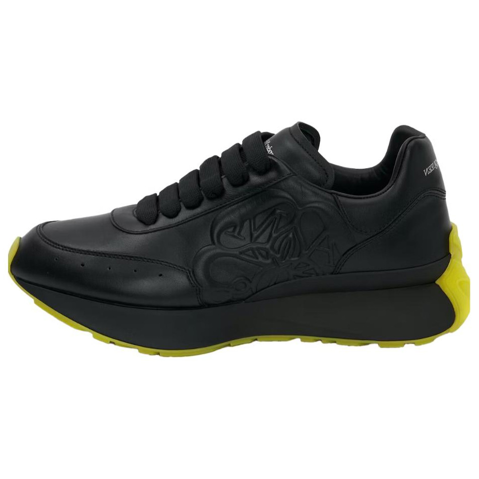 Мужские кроссовки Alexander McQueen Sprint Runner (черно-желтые)