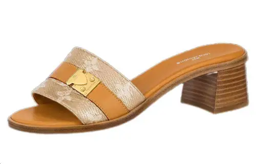 LOUIS VUITTON Lock It Slide Slippers 4.5cm Women's Brown