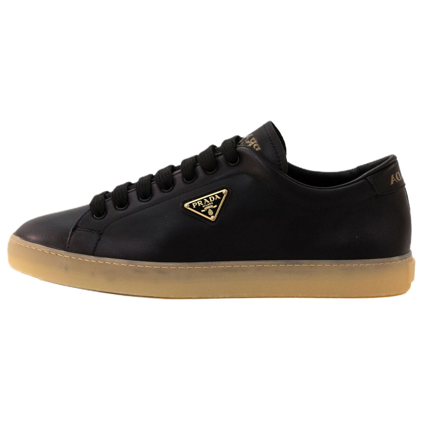 Мужские кеды Prada Leather Sneakers (черные)
