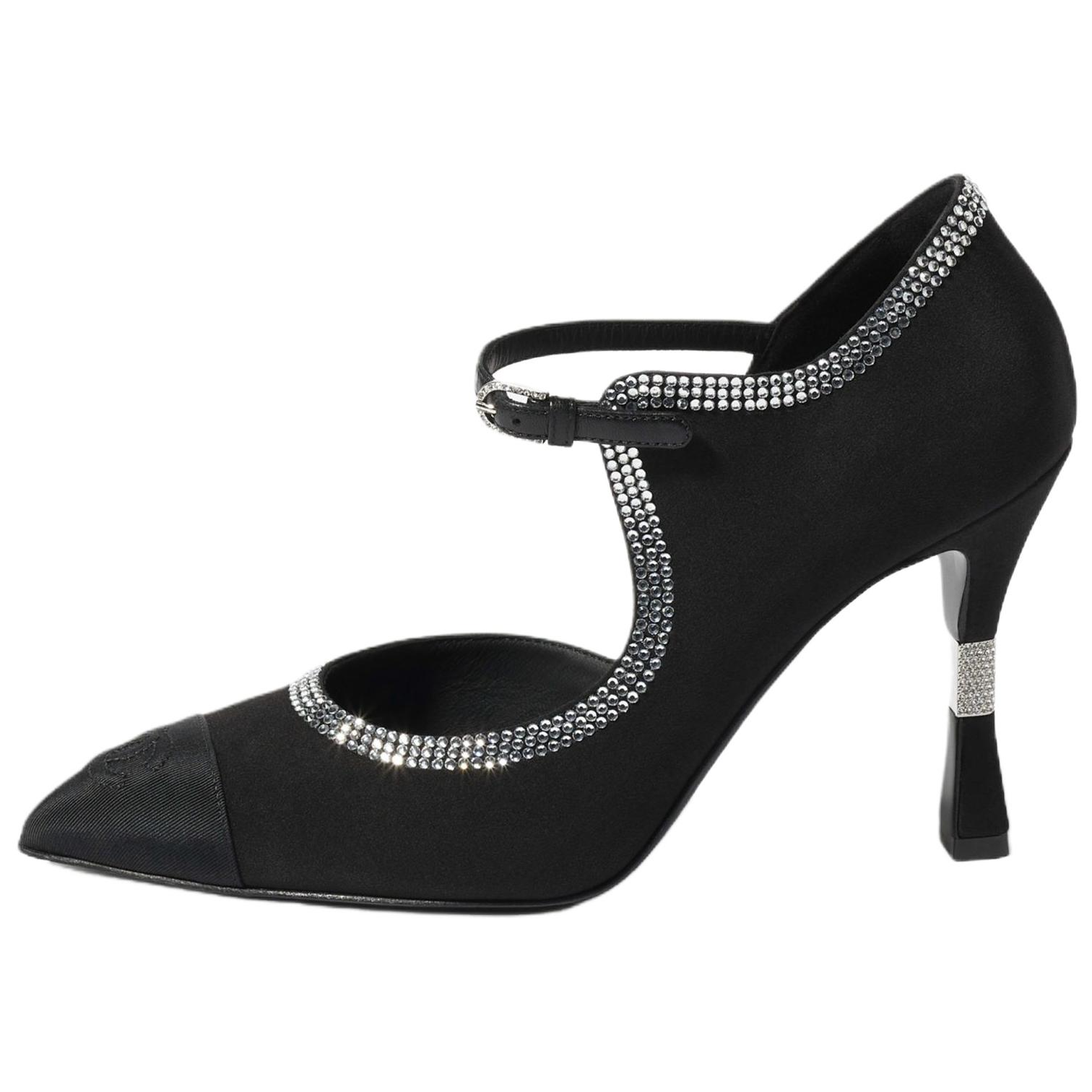 CHANEL 25A Slim Heel High Heels 9.5cm Women's Black