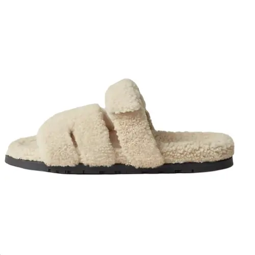HERMES Chypre Slide Slippers Men's Light Beige
