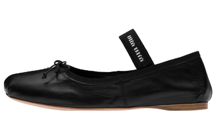MIU MIU Miu Miu bow ballet flat casual shoes women's black