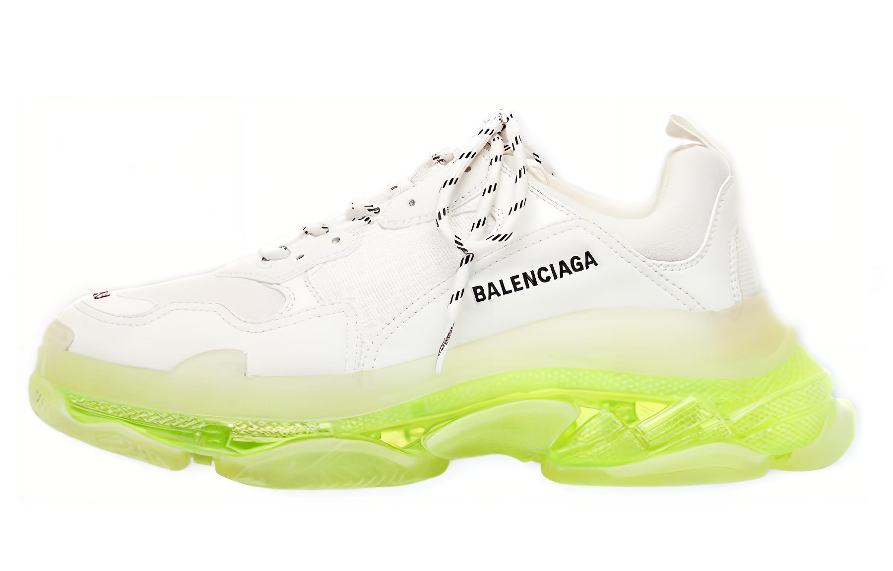 Мужские кроссовки Balenciaga Triple S (бело-зеленые)