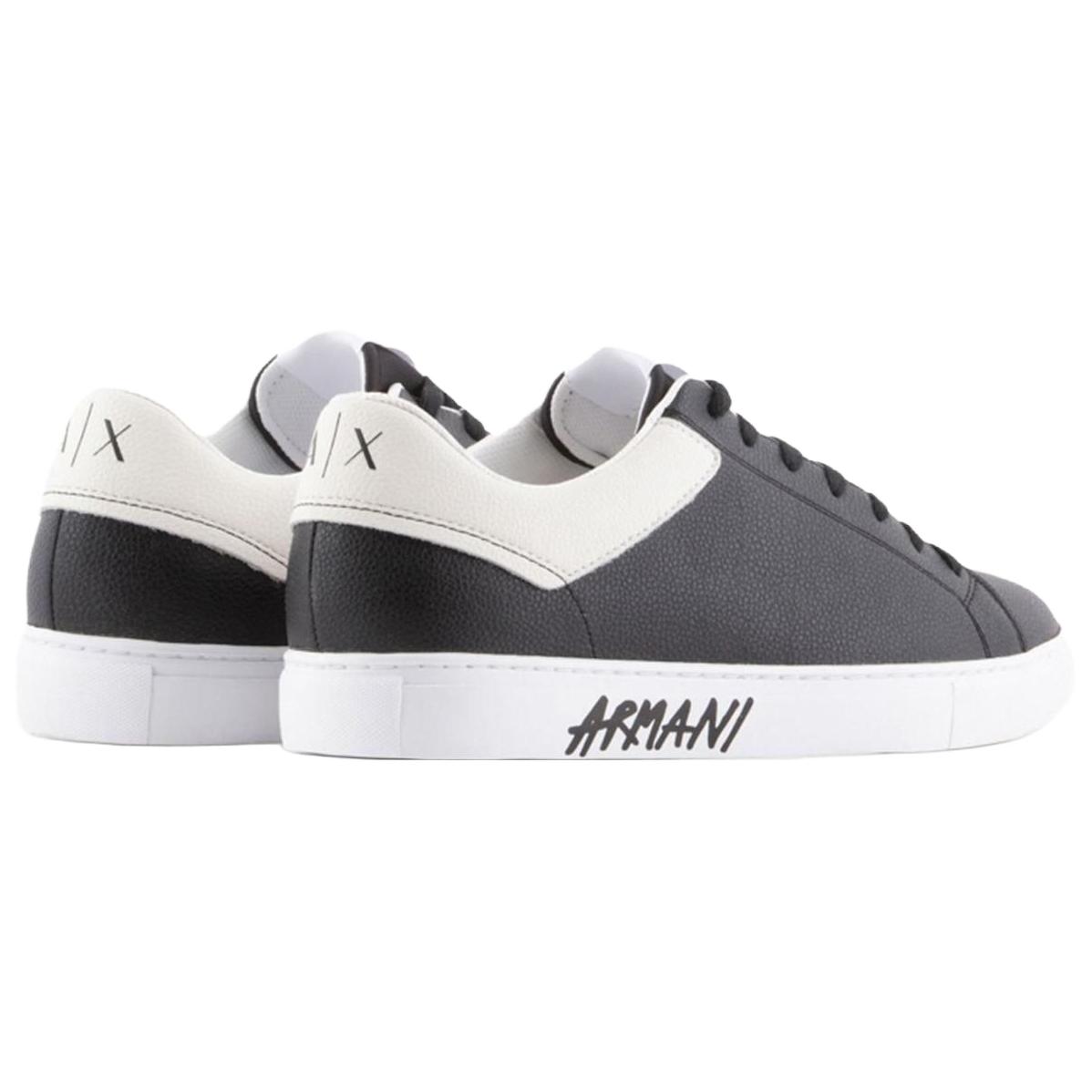 ARMANI EXCHANGEAE Leather Low top Skateboard Shoes Men's Black