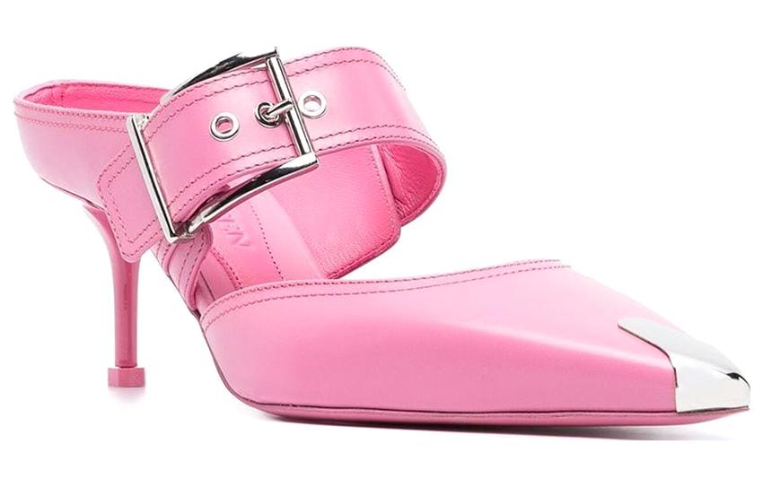 Женские сабо Alexander McQueen Punk 7.5cm (розовые) — фото 3