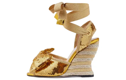 GUCCI Slide Slippers With Single Strap 9.4cm Women's Gold