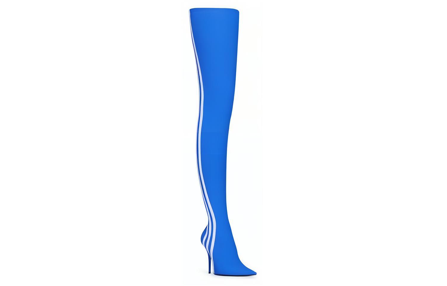 Balenciaga X Adidas Originals Knife Over The Knee Booties 'Blue' Women's